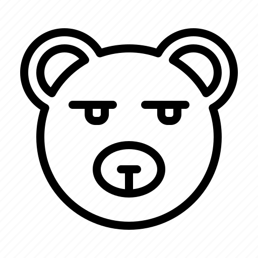 Bear, emoji, emoticon, expression, smiley, unamused icon - Download on Iconfinder