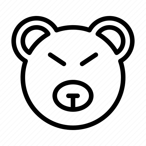 Angry, bear, emoji, emoticon, expression, smiley icon - Download on Iconfinder