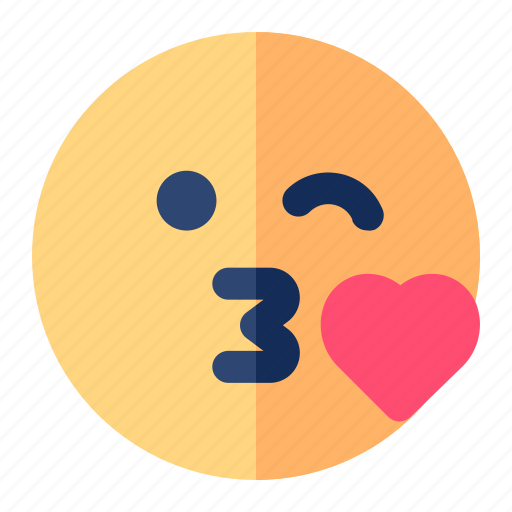 Kiss, emoji, emoticon, expression, heart icon - Download on Iconfinder