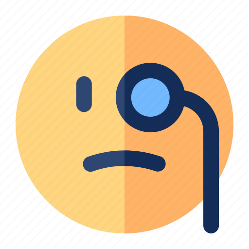 Monocle, emoji, emoticon, expression, curious icon - Download on Iconfinder