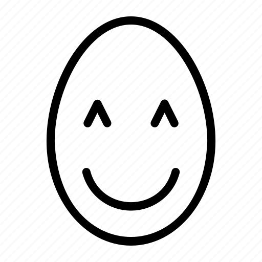 Egg, happy, smile, emoji, laughing, blush, face icon - Download on Iconfinder