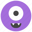 alien, cyclops, emoticons, eye, holidays, monster, smiley