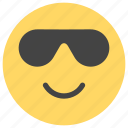 cheerful, cool, emoticons, happy, smile, smiley, sunglasses