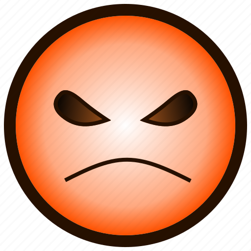 angry, color, emoji, emotion, red, smiley icon