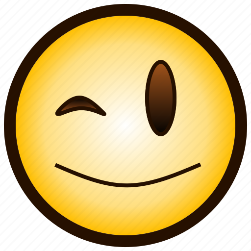 ;-), color, emoji, emotion, smiley, wink icon - Download on Iconfinder