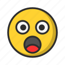 emoji, face, shocked, suprised