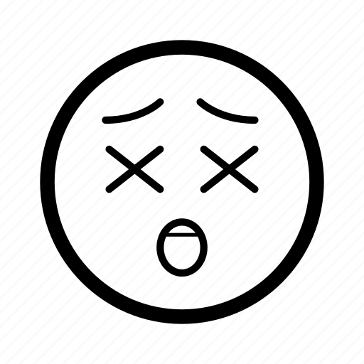 Dead, emoticon, smiley, tired, emoji, expression, sad icon - Download on Iconfinder