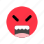 angry, face, anger, emoji, expression, feeling, emotion 