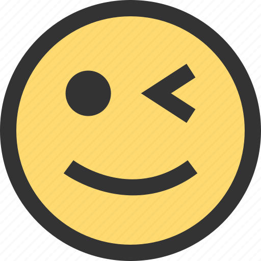 Blink, emoji, emojis, eye, face, faces, smile icon - Download on Iconfinder