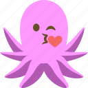 emoji, feeling, kiss, octopus