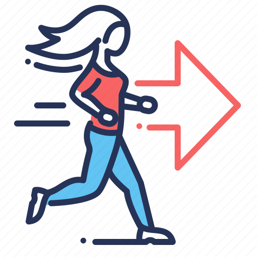 Female, fitness, jogging, personal development icon - Download on Iconfinder