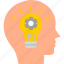 idea, bulb, creative, human, business, icon 