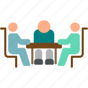 meeting, advice, discussion, group, hr, interview, recruitment, icon
