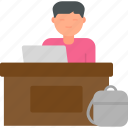 office, worker, business, man, desk, manager, service, icon