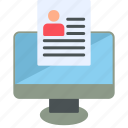 online, resume, business, competer, features, skills, web, icon