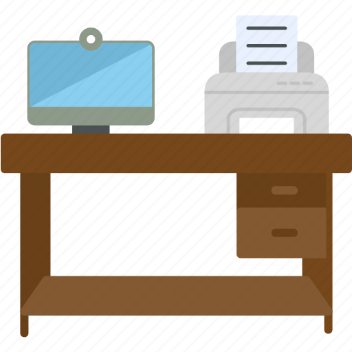 Workplace, computer, desk, desktop, lamp, icon icon - Download on Iconfinder