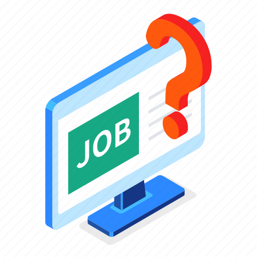 Job, search, computer, question icon - Download on Iconfinder