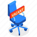 vacant, chair, open, job