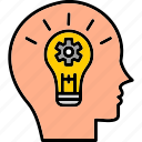 idea, bulb, creative, human, business, icon