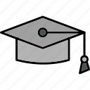 mortarboard, academic, cap, education, graduation, hat, icon