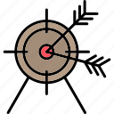 target, aim, center, dedication, precision, icon