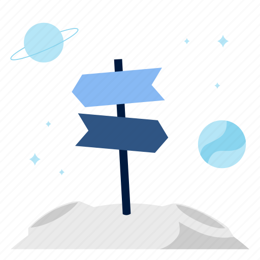 Bad gateway, wrong direction, road sign, space, planet, empty state illustration - Download on Iconfinder