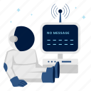 no message, chat, inbox, astronaut, space, empty state 