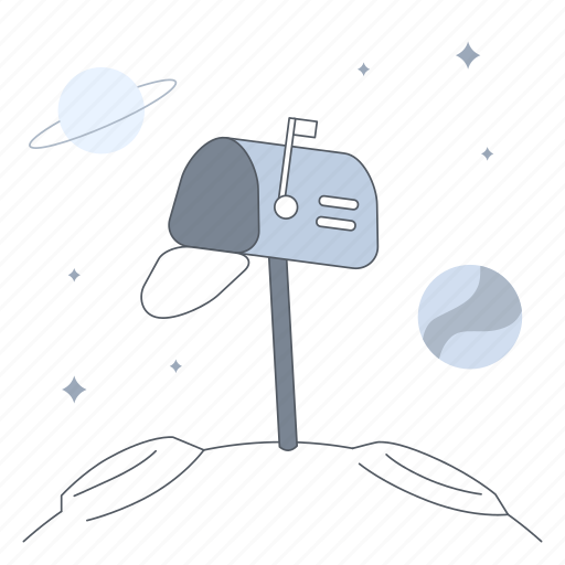 Empty inbox, mailbox, space, planet, empty state, message, chat illustration - Download on Iconfinder