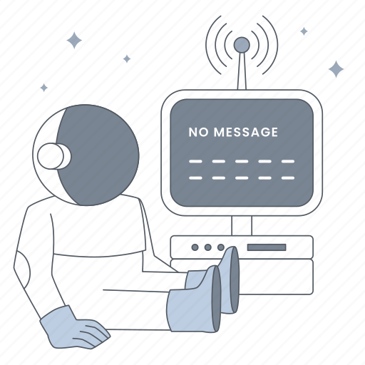 No message, chat, inbox, astronaut, space, empty state illustration - Download on Iconfinder