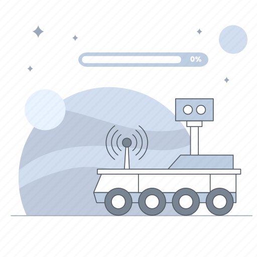 No progress, rover, robot, space, exploration, planet, empty state illustration - Download on Iconfinder