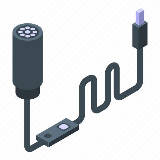 Endoscope, led, light, isometric icon - Download on Iconfinder