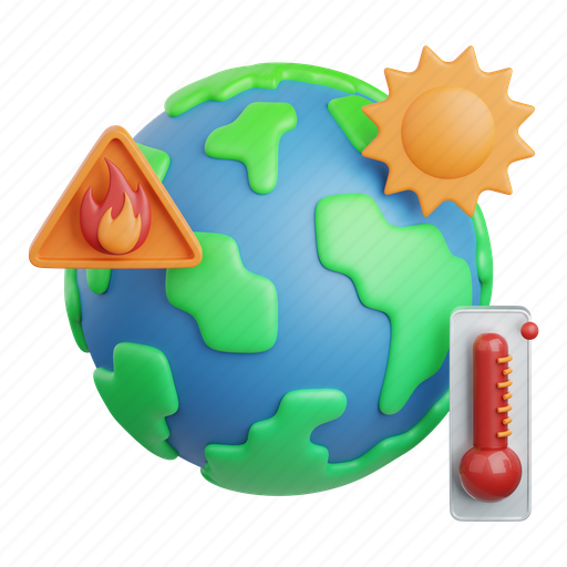Global, warming, earth, globe, world, ecology, planet 3D illustration - Download on Iconfinder