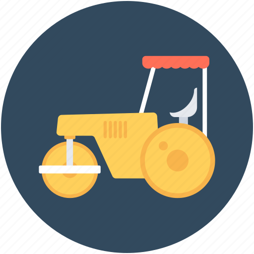 Construction, road roller, roller tractor, tractor, vehicle icon - Download on Iconfinder