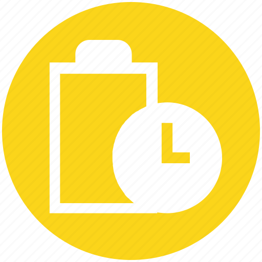 Battery, charge, charging, clock, energy, level, power icon - Download on Iconfinder