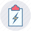 clipboard, electric, energy, green, power, thunder