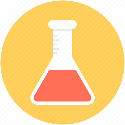 Conical flask, erlenmeyer flask, flask, lab experiment, laboratory test icon - Download on Iconfinder