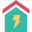 home, house, lightning, roof 