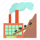 cartoon, coal, energy, factory, plant, power, station