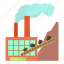 cartoon, coal, energy, factory, plant, power, station 