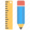 drafting tools, office supplies, pencil and ruler, school supplies, stationery 