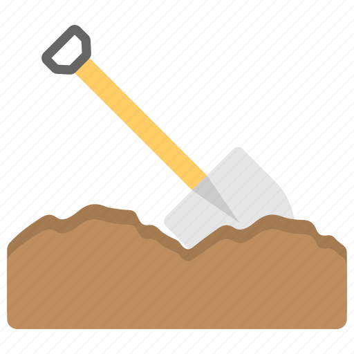 Agriculture, digging, farming concept, gardening, spade with soil icon - Download on Iconfinder