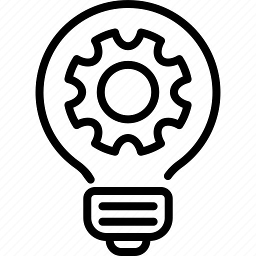Bulb, electricity, gear, idea, imagination, invention, light icon - Download on Iconfinder