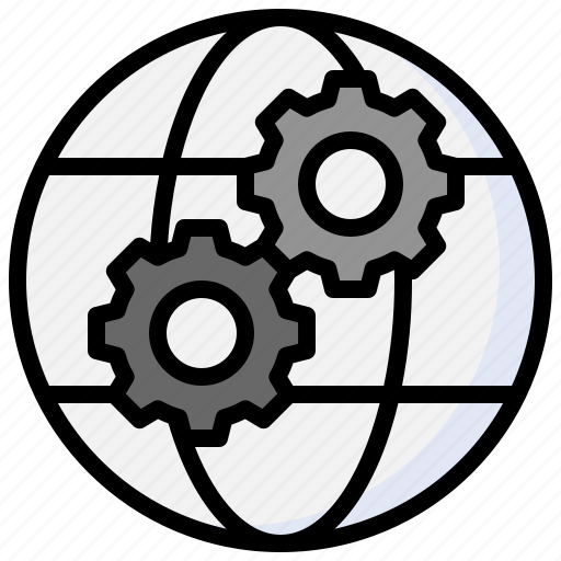 Engineering, globe, cog, gear, international, global, settings icon - Download on Iconfinder