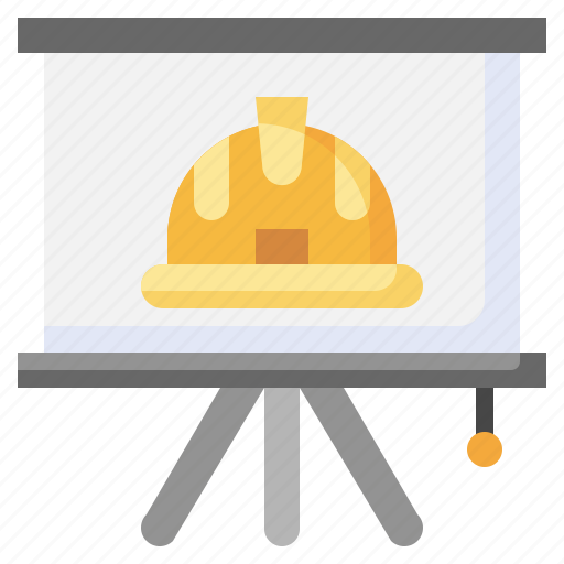 Presentation, worker, graphic, construction, tools, stats, industry icon - Download on Iconfinder