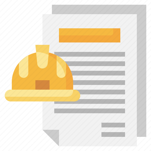 Report, construction, blueprint, engineering, files, folders, helmet icon - Download on Iconfinder