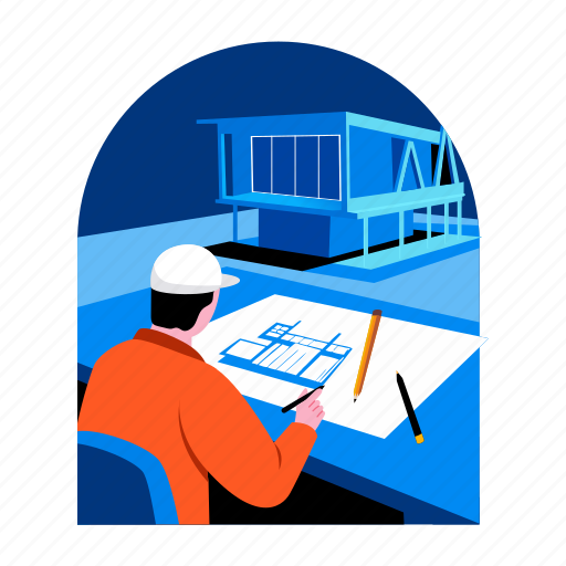Architect, construction, engineer, blueprint, prototyping, map icon - Download on Iconfinder