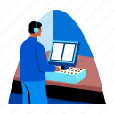 operator, controlling, technician, worker, engineer