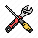 screwdriver, wrench, tool, work, engineering, gear