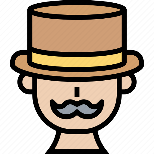 Hat, top, gentleman, vintage, fashion icon - Download on Iconfinder