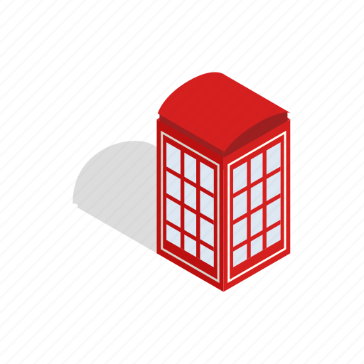 Booth, figures, isometric, red, sound, telephone, tube icon - Download on Iconfinder